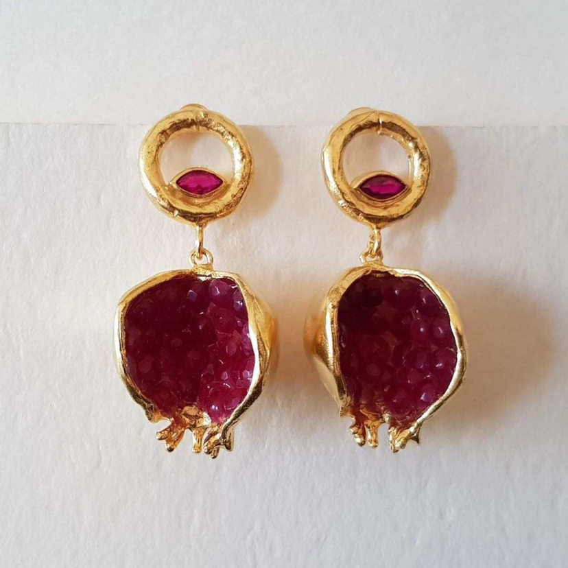 Pomegranate Earrings Trendy Western Women’s Jewelry In Stock