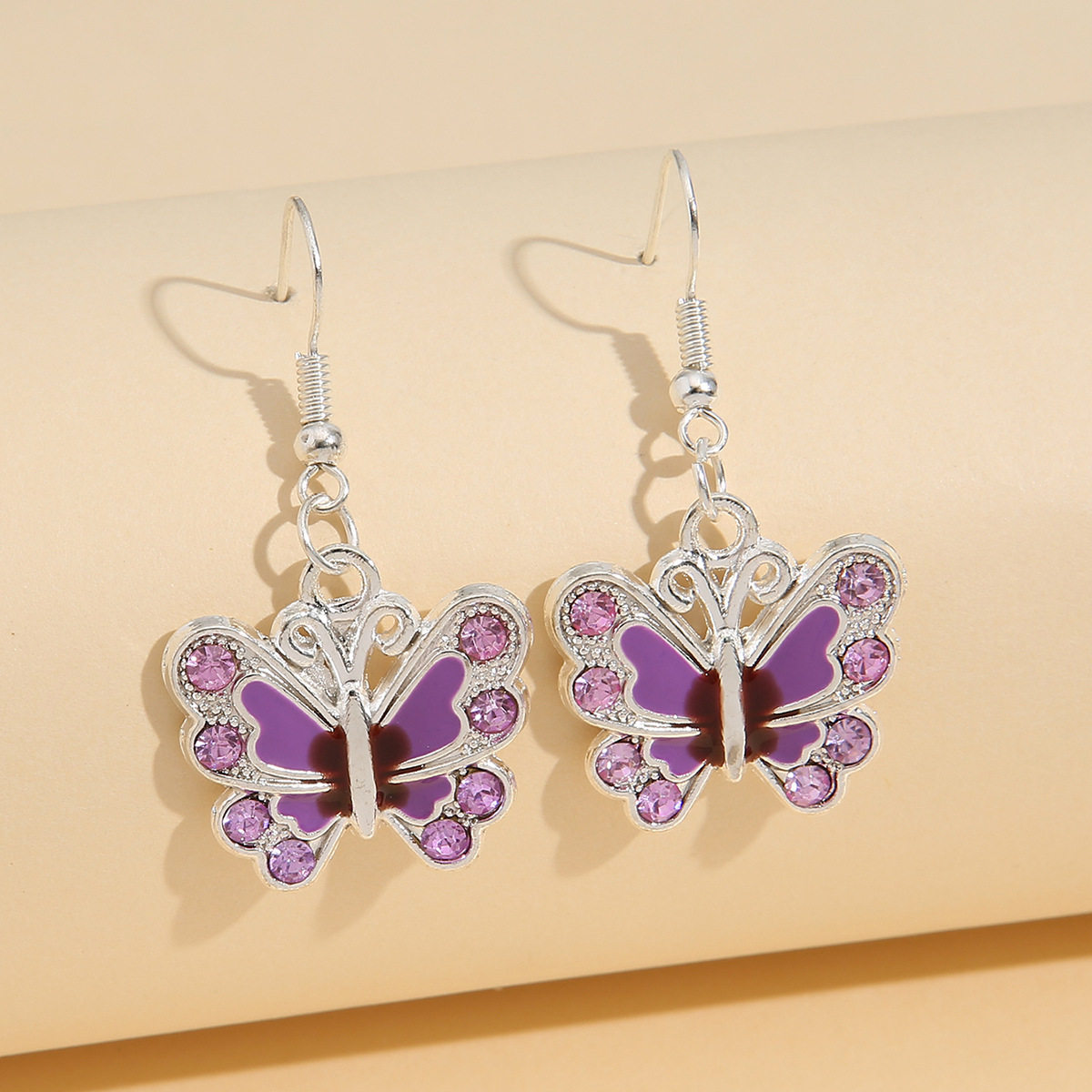 Summer Fashion Butterfly Earrings for Women Western Minimalist Diamond-Embedded Jewelry In Stock