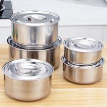 Not embroidered steel rust round basin (five sets of basin with lid) stainless steel basin deepen with lid soup basin kitchen household composition