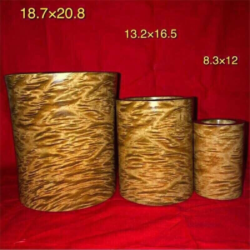 Gold Silk Nanmu Pen Holder Blood Sandalwood Solid Wood Office Desktop Swing Piece Art Round Pen Barrel Acid Branches Custom Containing Box