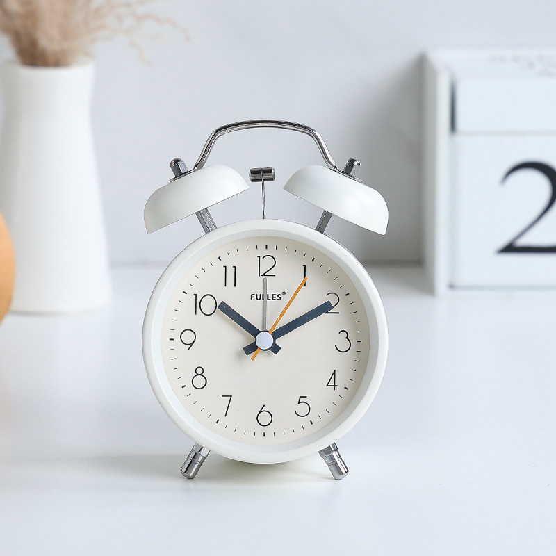 Alarm clock loud volume student with simple bedroom bedside clock creative personality lazy metal with night light oversized ringtone