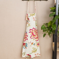 Modern housewife original flower rhyme apron home Korean waist kitchen fashion cute overalls women cotton linen