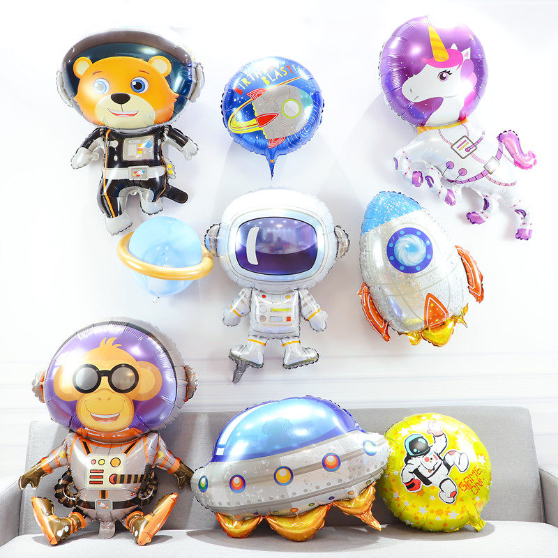 Spaceman aluminum film balloon decoration spaceman rocket science fiction theme children's cartoon birthday party scene layout