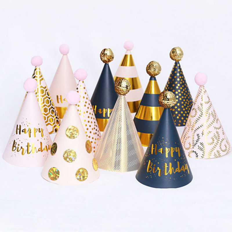 Net red birthday party creative prince princess children one year old baby happy birthday purple hat decoration props