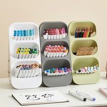 Childrens study pen holder paintbrush marker pen storage box desktop large capacity classified stationery watercolor pen storage rack