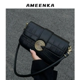 Ретро весенняя сумка на одно плечо, крокодиловый принт, тренд сезона, изысканный стиль