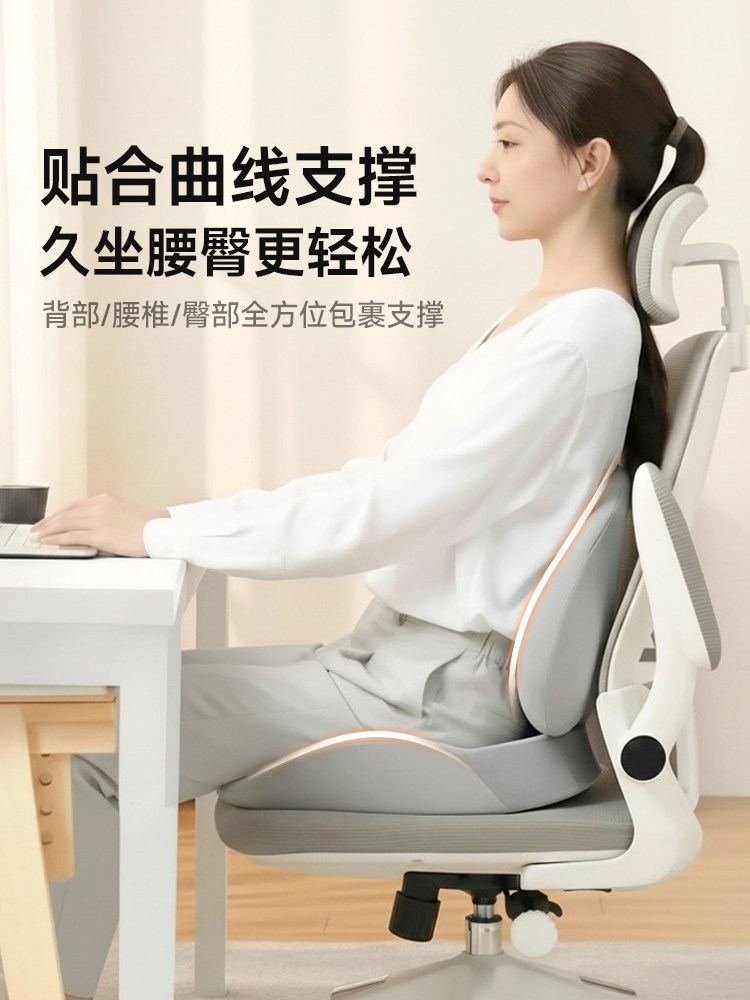 Silaiyi Lumbar Support Back Cushion for Office Chair, Cushion to Prevent Butt Pain, Tailbone Decompression, Long-Term Sitting Support Artifact