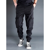 Wolf Claw Autumn and Winter Thickened Mens Casual Pants Multi-Pocket Overalls Mens Leg Elastic Large Size Nine-Point Pants Casual Pants