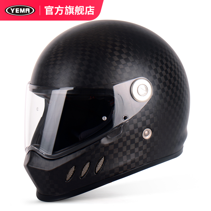 Mustang helmet official flagship DOT3C certified motorcycle full helmet for men and women Carbon fiber motorcycle sports car helmet