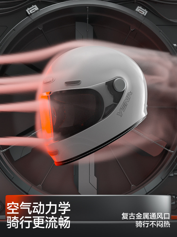 Mustang 3C Certified Motorcycle Helmet for Men, Full-Face Helmet for Autumn and Winter, Retro Motorcycle Riding Safety Helmet for Women, Suitable for All Seasons