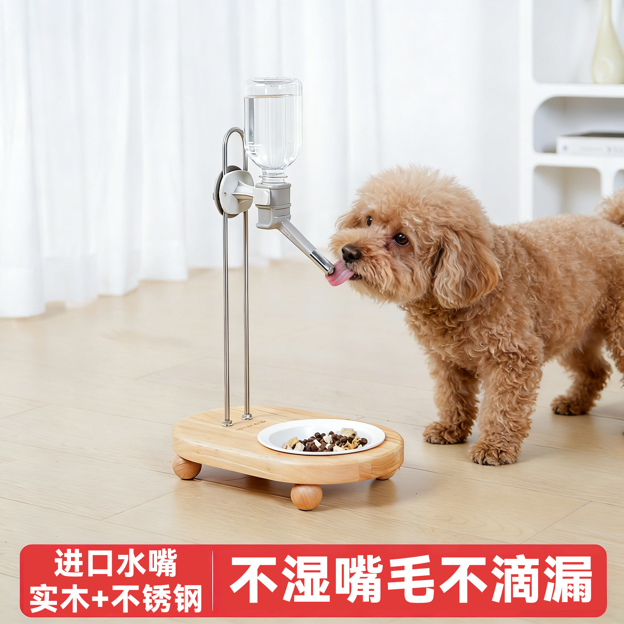 狗狗喝水器不湿嘴猫咪饮水机自动挂式悬挂陶瓷碗禾其水壶宠物用品