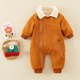 Boys' winter clothes 0-1 years old baby handsome jumpsuit autumn and winter thickened rompers going out and hugging clothes winter clothes tide