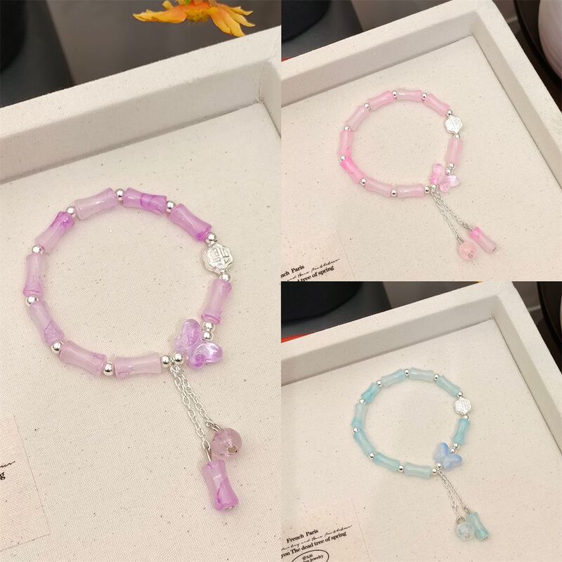 New Chinese-Style Ink Painting Bamboo Bracelet with a Design That Is Light and Luxurious, Versatile for Students, Symbolizing Continuous Progress New Chinese-Style Ink Painting Bamboo Bracelet with a Design That Is Light and Luxurious, Versatile for Students, Symbolizing Continuous Progress