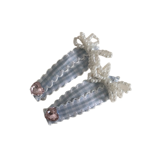 Синяя свежая милая универсальная заколка для волос с бантиком