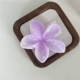 Сиреневая заколка-крабик, в цветочек