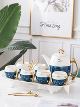 Light luxury style European-style tea set Household living room creative water cup Kettle teapot water cup Nordic ceramics