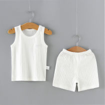 Baby 1 Toddler 2 vest 3 shorts 4 set cotton 6 baby underwear 5-year-old summer thin section of childrens men and women belly protection