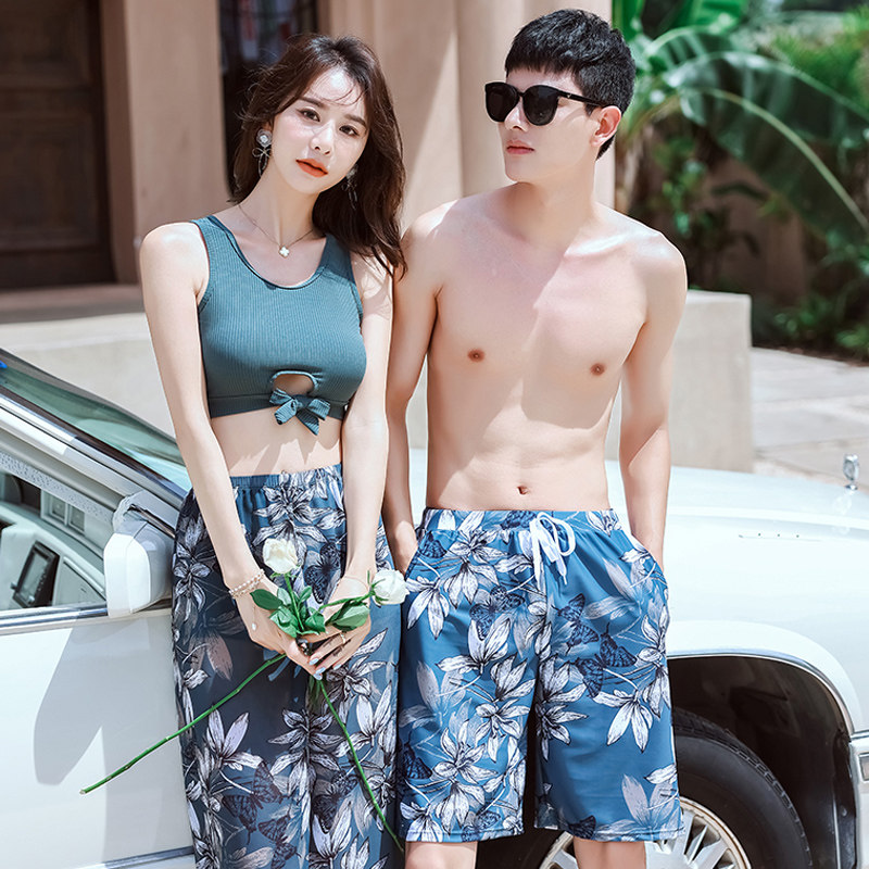 Couple swimsuit 2023 new couple models summer men and women seaside beach suit water park hot spring swimsuit