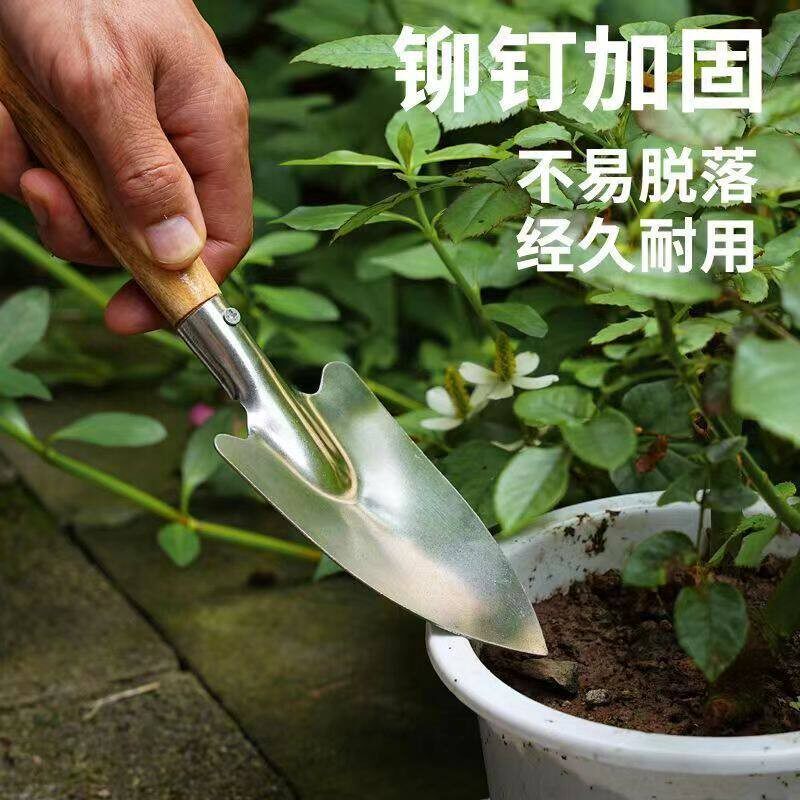 庭院种植多功能不锈钢园艺铲工具小铲子赶海挖野菜专用铲儿童挖土