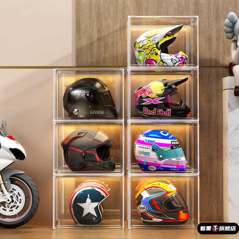 Purchase Product: Helmet Storage Cabinet, Home Helmet Display Case, Motorcycle Equipment, Helmet Rack, Biker