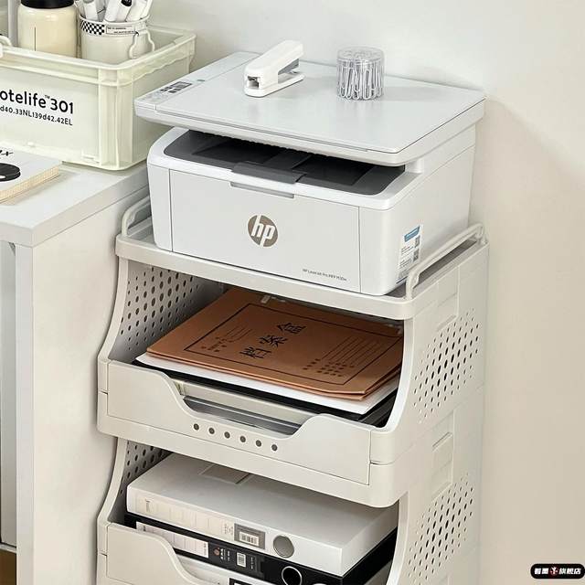 Printer storage rack Office floor-standing cart file storage rack Multi-layer movable storage rack under table