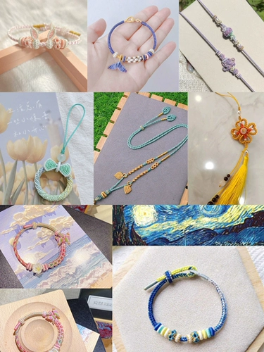 Браслет ручной работы, плетеное ожерелье из грецкого ореха из воскового агата, 71 размер, 0.4mm, связать своими руками