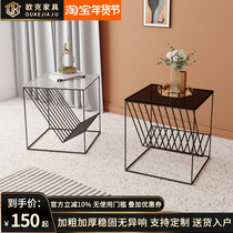 Light luxury post-modern side a few simple metal side cabinet Nordic style ins net red wrought iron small economical bedside table