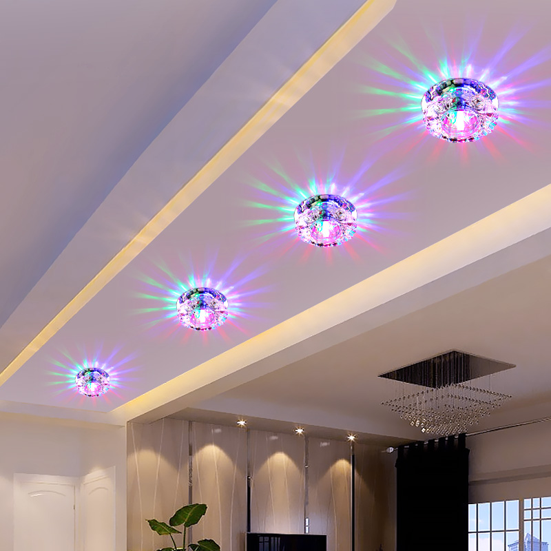 Living room ceiling crystal lamp dining room embedded bedroom downlight led corridor walkway light porch bull's eye lamp light luxury
