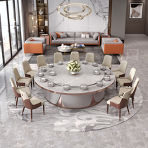 Funker Hotel Big Round Table Electric Dining Table Hotel Table And Chairs Club Table 12 People 16 People 20 People Light Lavish Rockboard Table