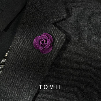 Wedding purple rose dress camellia brooch
