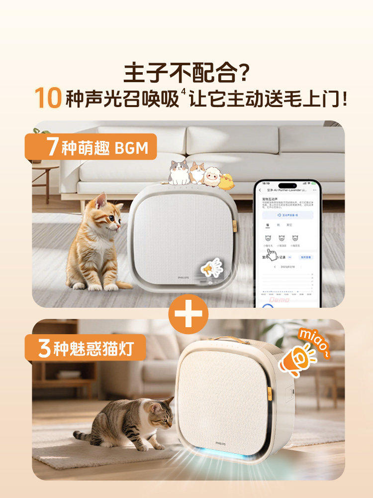 Philips Pet Air Purifier, Cat Hair Removal Purifier, Special Deodorizer for Cats, Household Ac3680Ac3360