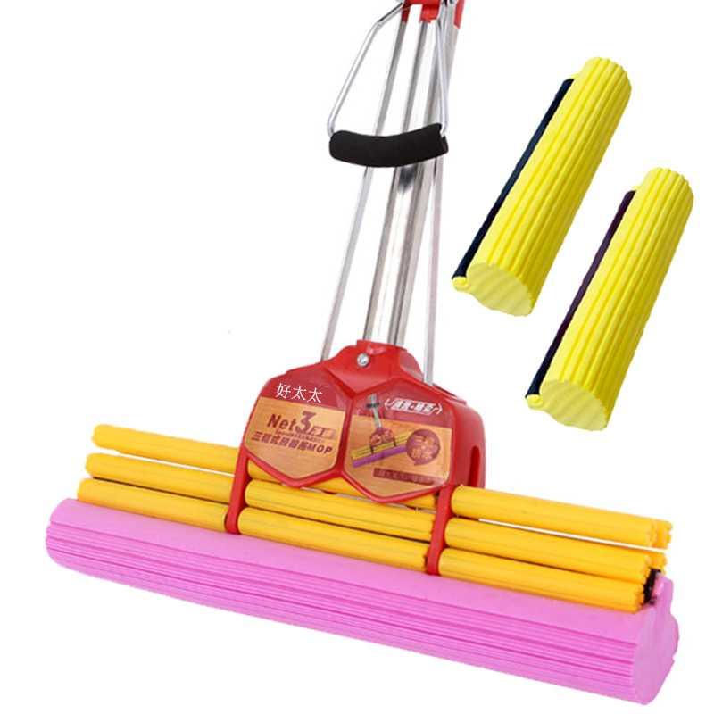 38cm large stainless steel roller type collodion absorbent sponge free hand wash squeeze water mop household bag c