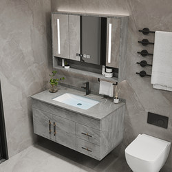 New slate bathroom cabinet combination bathroom set solid wood hand wash basin basin bathroom small household washbasin