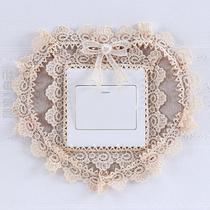 Switch Protective Sleeves Cloth Art Lace Double Switch Sticking Wall Patch Creative Living Room Bedroom Lamp Socket Decoration Brief modern