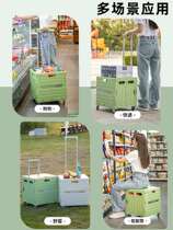 Small grocery shopping cart courier cart shopping stack can be folded easily and carried by riders camping trolley carts to pull goods