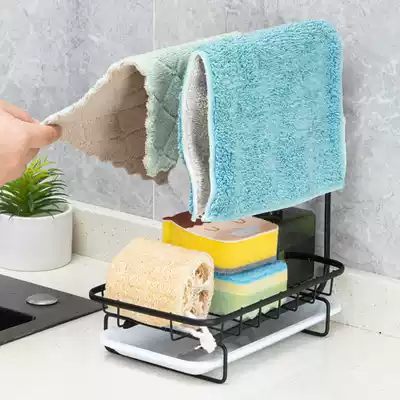 Kitchen rag drain rack sink dish cloth faucet sink sponge rack wall hanging supplies storage artifact