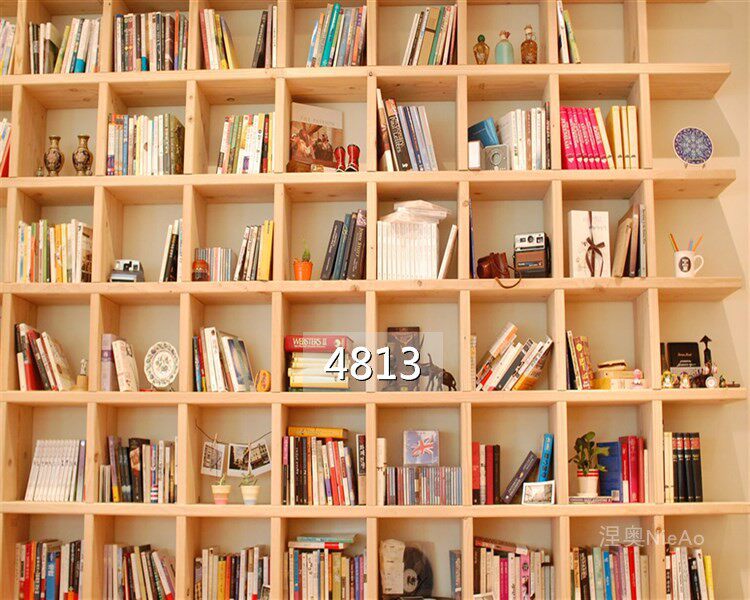 Live room background wall hanging 3D background fabric advanced sensation in HD 3D library bookcase wallpaper