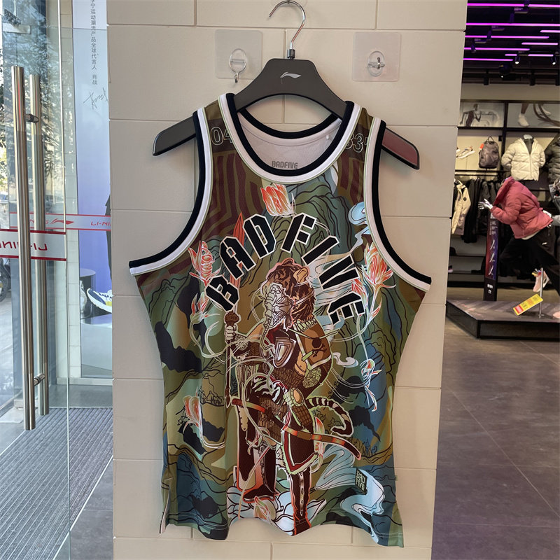 Li Ning basketball vest men 2022 new anti-army series casual loose sports tops AAYS005