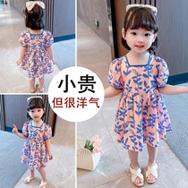 Hong Kong Girls Summer Baby Dress Childrens thin Western style skirt Summer little girl floral princess dress