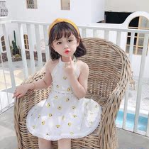 Hong Kong Girls Bare Shoulder Sleeveless Dress Woman Baby Pure Cotton Summer Clothing 2021 New 4 Year Old Children 3 Han Edition Dress