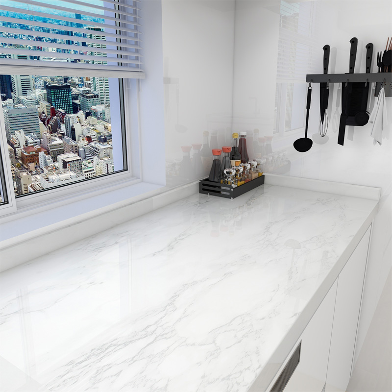 Thickened kitchen oil-proof sticker countertop stove refurbished marble waterproof self-adhesive wallpaper integral cabinet fireproof and high temperature resistant