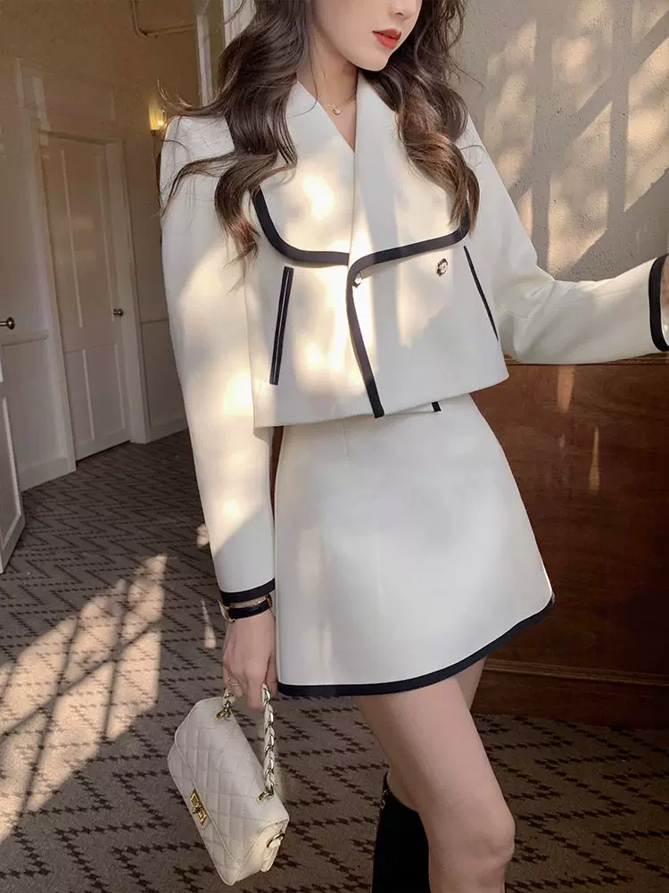 Комплект, осенний модный дизайн юбки, стиль Chanel, для подростков, тренд сезона