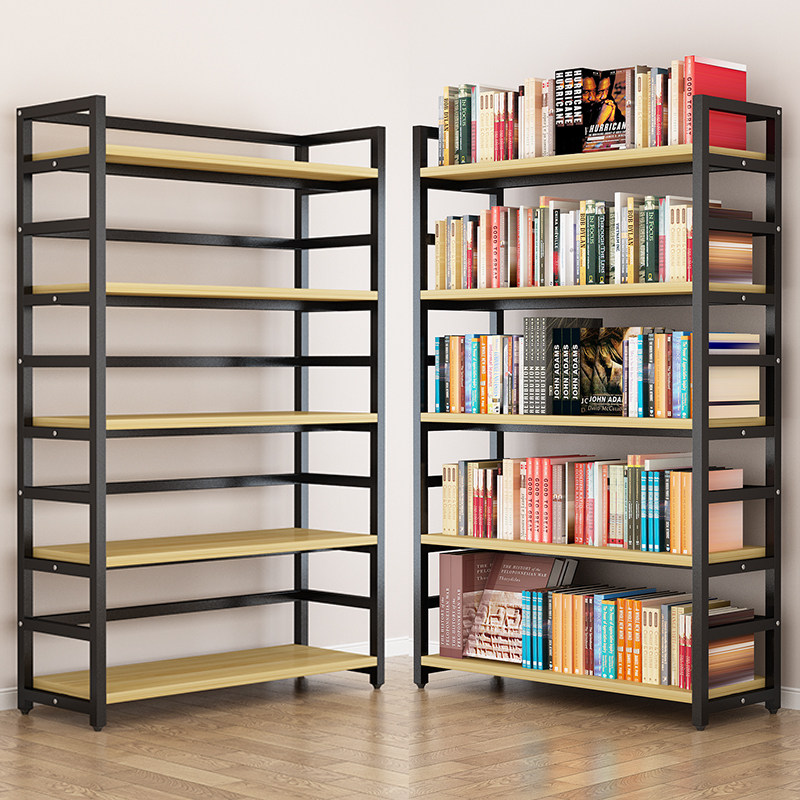 Bookshelf floor rack simple multi-layer storage rack wrought iron home bookcase living room rack shelf display rack