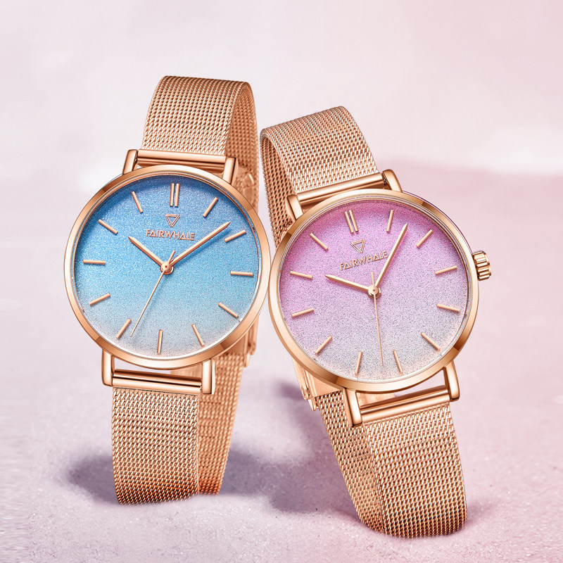 Mark Faye New Watch Retro Diamond Ladies Watch Simple Design Light Luxury Niche Gypsophila Quartz Watch