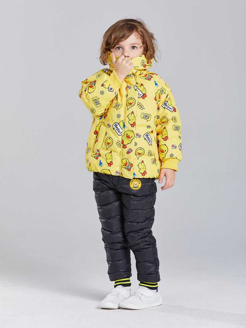 Baby down jacket suit small yellow duck joint Anti-season male and female children Two sets Thickened Winter Ocean Pie