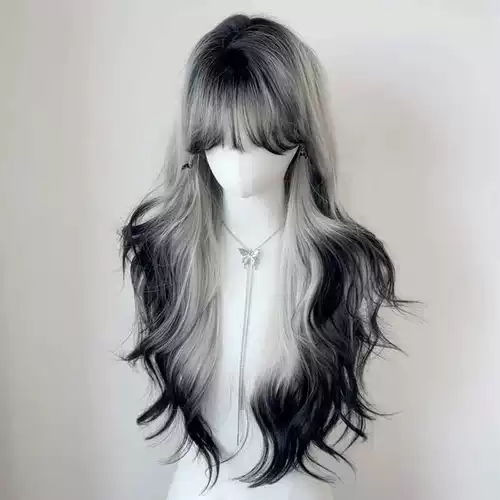 [Метеорит края паста] Черно -белый градиент поддельный набор женских парижских живописи взрыв