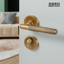 (solid pure copper) mute split universal household indoor door lock lock bedroom villa room door handle