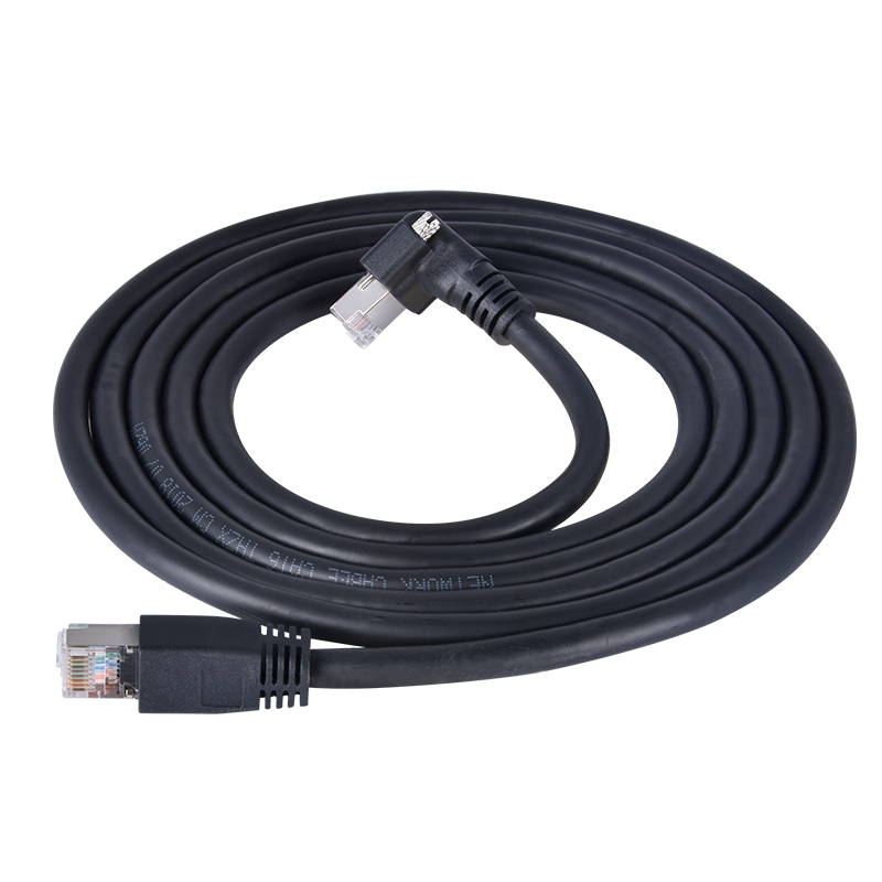 RJ45转RJ45工业相机高柔千兆以太网线CAT6类拖链双屏蔽带锁水晶头