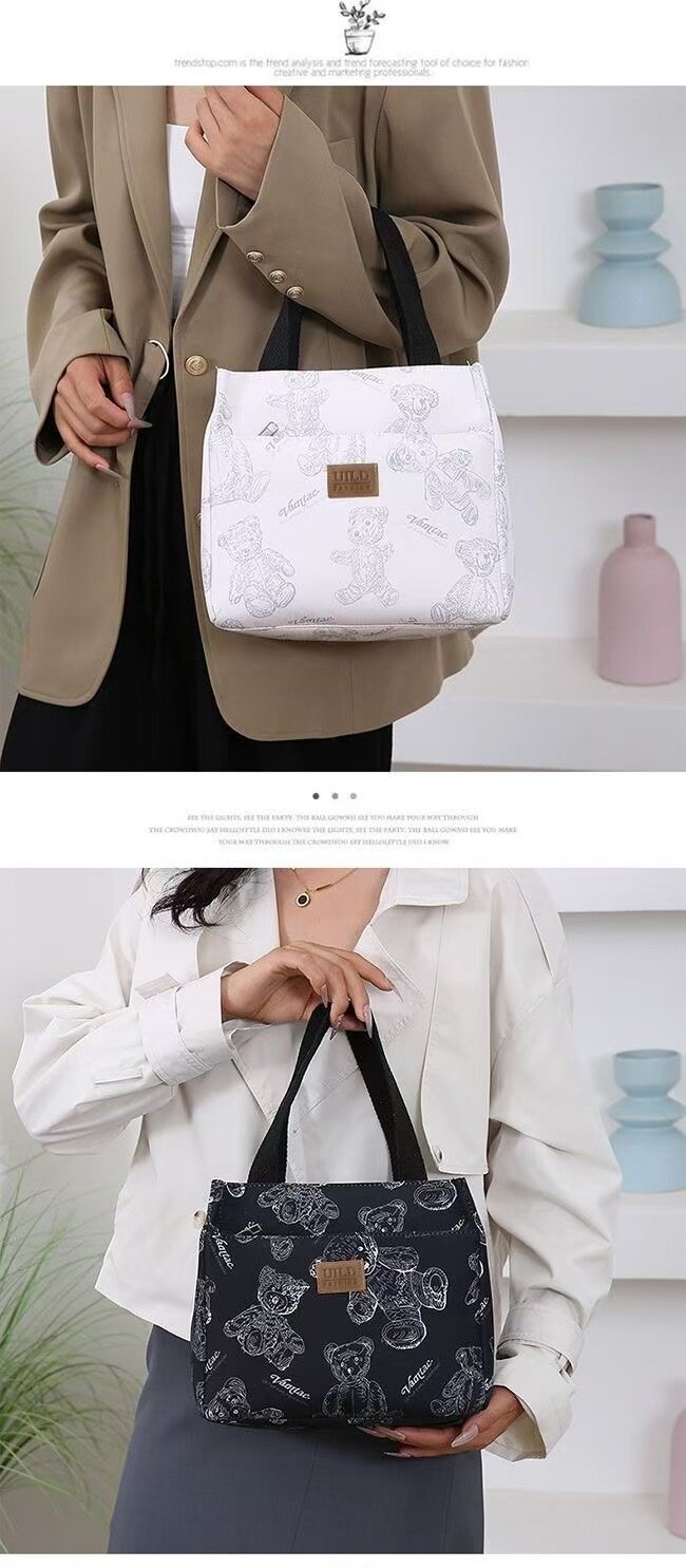 Клатч 新款防水手提包高品质牛津布 多拉链便携妈咪包 上班通勤包饭盒包