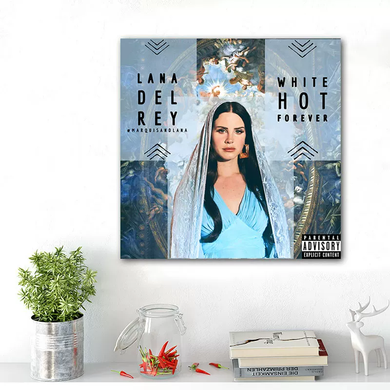 Обложка альбома LANA DEL REY Lan Drey, постер, декоративная картина, вокруг изображены европейские и американские звезды